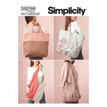 Simplicity Market Tote Bags S9298 - Paper Pattern, Size OS (ONE SIZE)