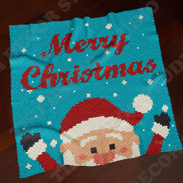 Santa Claus C2C Crochet Baby Blanket Pattern | Merry Christmas Afghan