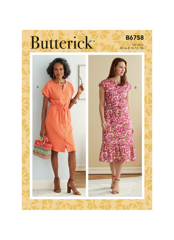Butterick Misses' & Misses' Petite Dress B6758 - Sewing Pattern