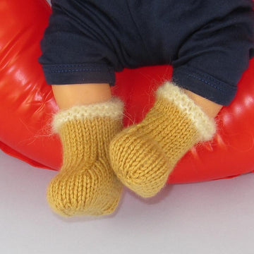 Baby Simple Fur Trim Booties (Bootees)