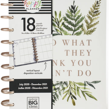 Happy Planner 18-Month Dated Medium Planner 7.75"X9.75" - Green Garden, July 2020-