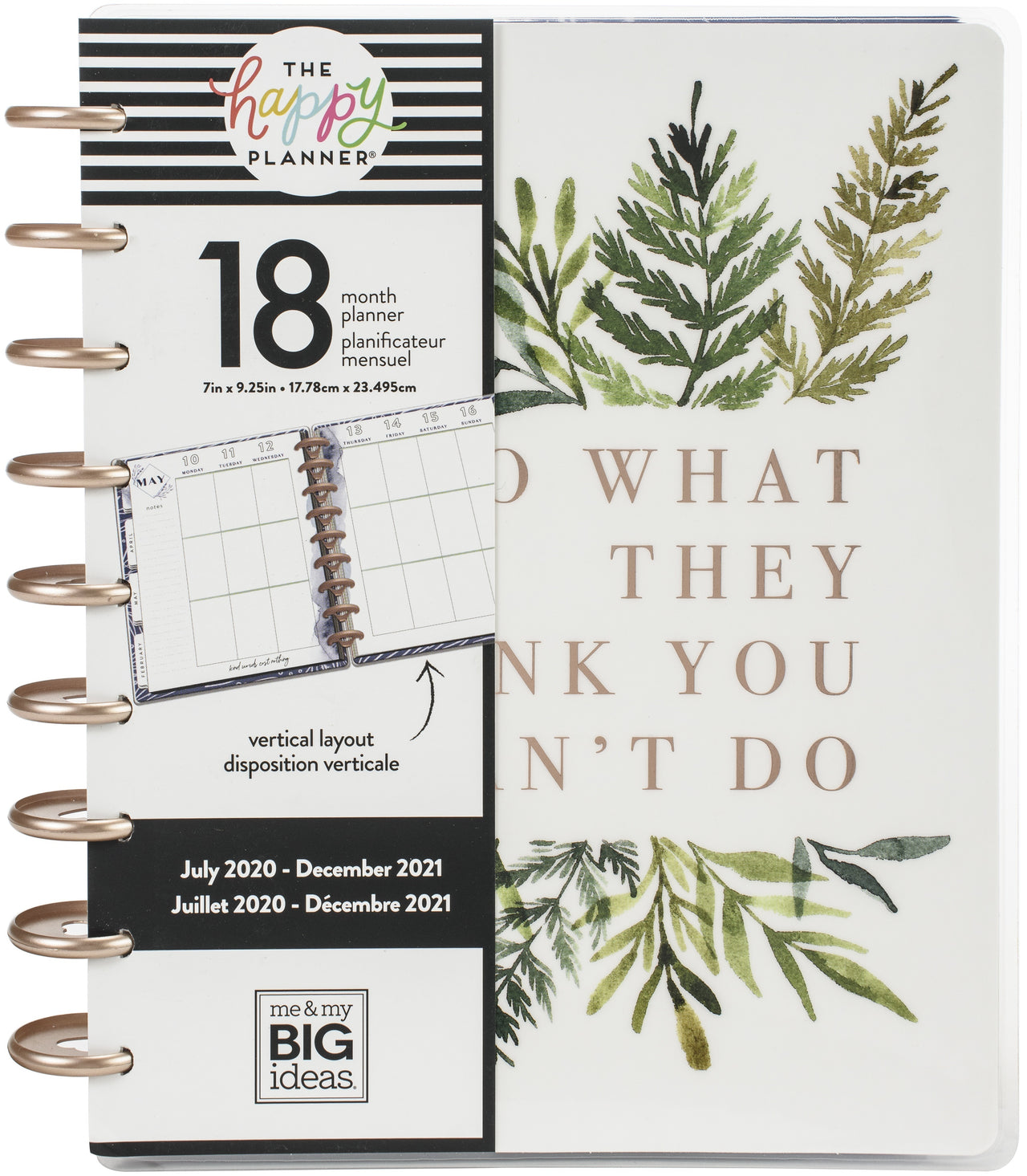 Happy Planner 18-Month Dated Medium Planner 7.75"X9.75" - Green Garden, July 2020-