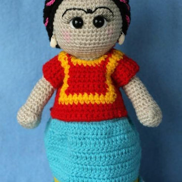 Friducha in Tehuana Dress Amigurumi Doll