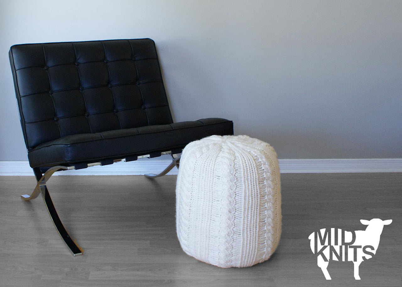 Cable Knit Footstool (2015018)