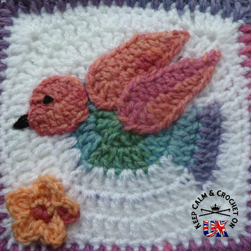 Humming Bird /Dove Crochet Afghan Square