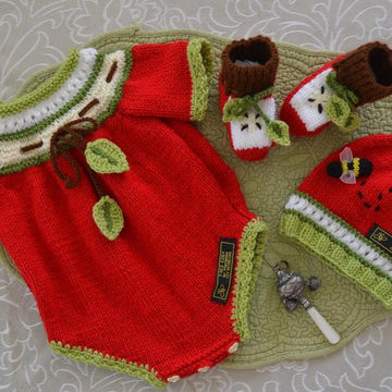 "Apple of Our Eye"  Baby Onsie / Romper Set