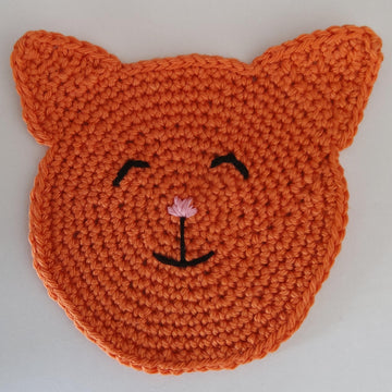 Crochet cat coasters