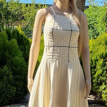Crochet dress for summer with granny squares