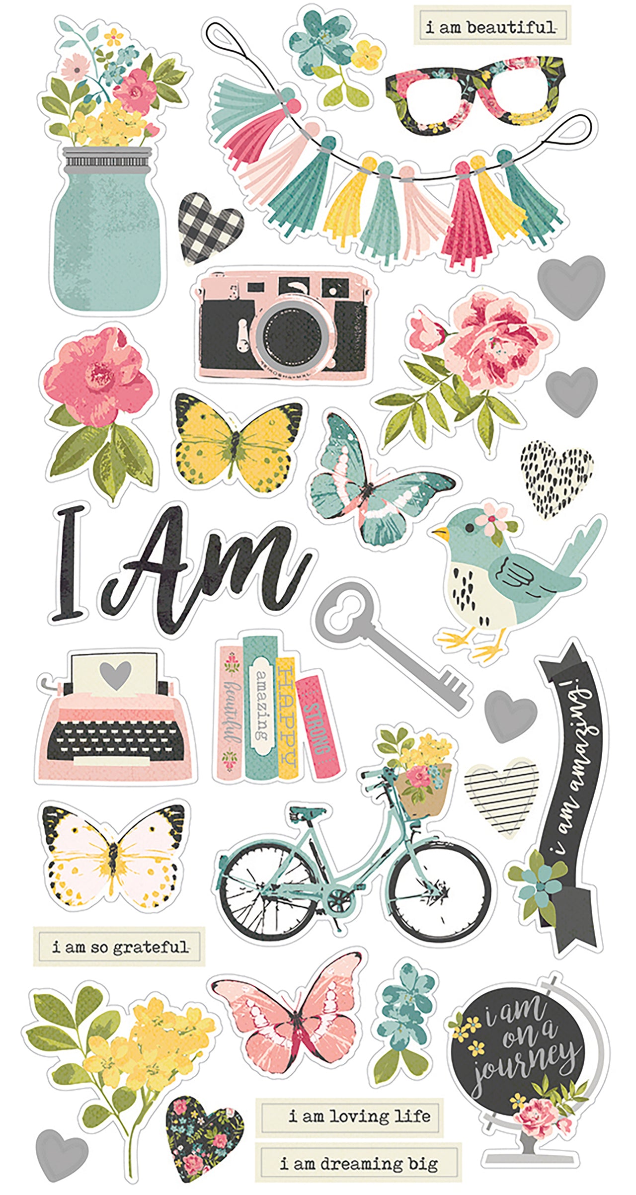 Simple Stories I Am Chipboard Stickers 6"X12" - 352251