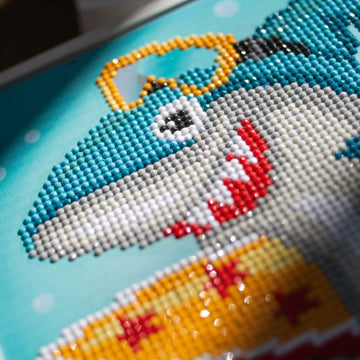 Vervaco Diamond Painting Kit Surfing Shark Diamond Painting Kit