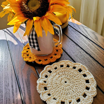 Crochet Sunflower Coasters