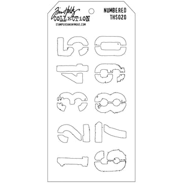Stampers Anonymous Tim Holtz Layered Stencil 4.125"X8.5" - Numbered