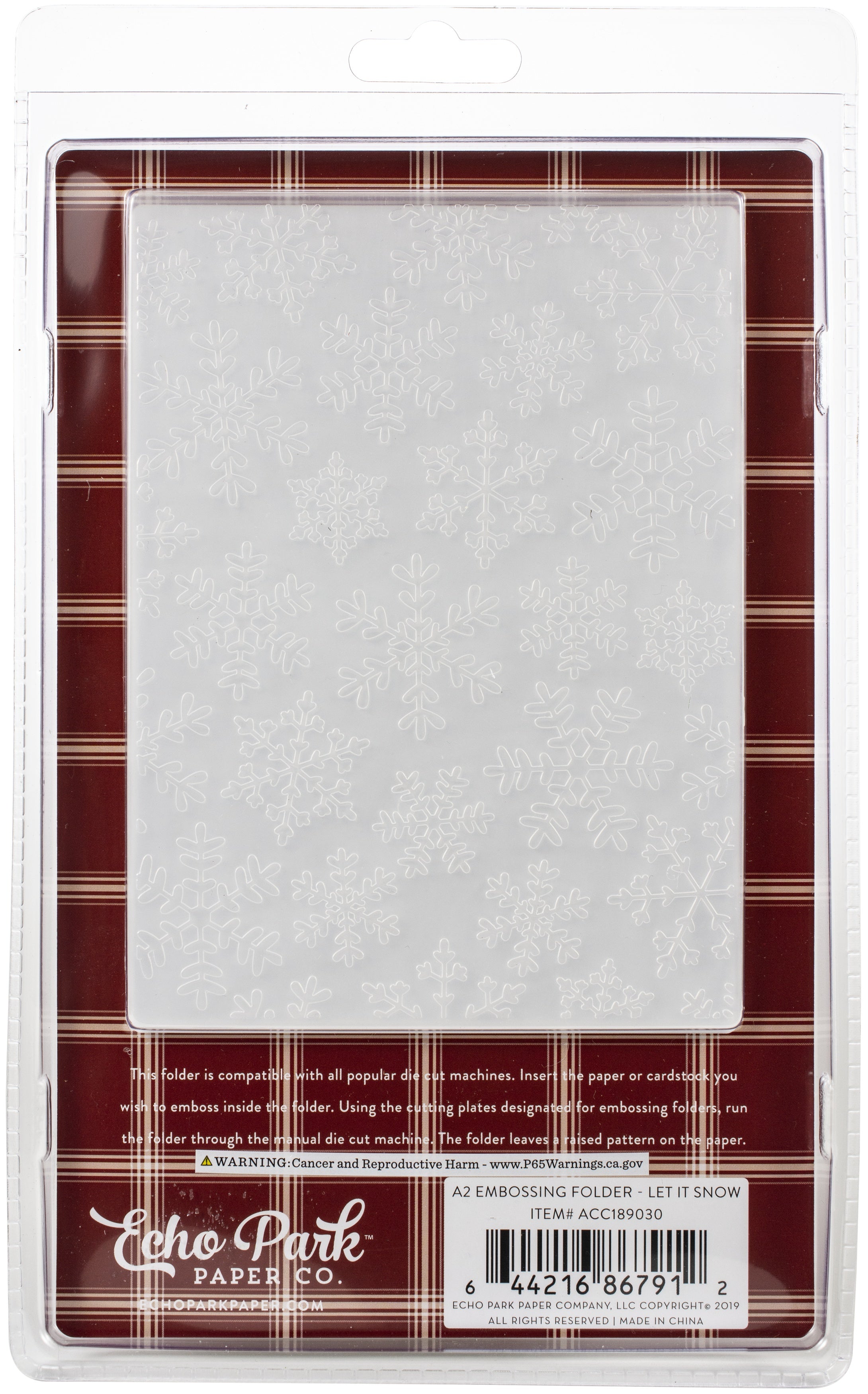 Echo Park Paper Echo Park Embossing Folder A2 - Let It Snow