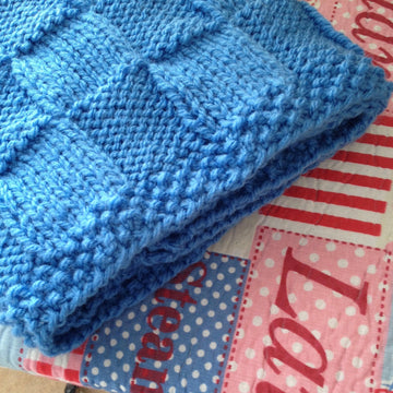 Easy Basket Weave Blanket, Knitting Pattern