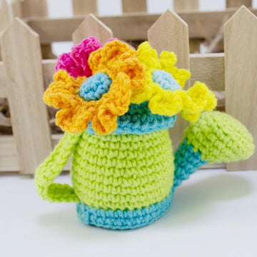 Amigurumi Mini Watering Can with Flowers