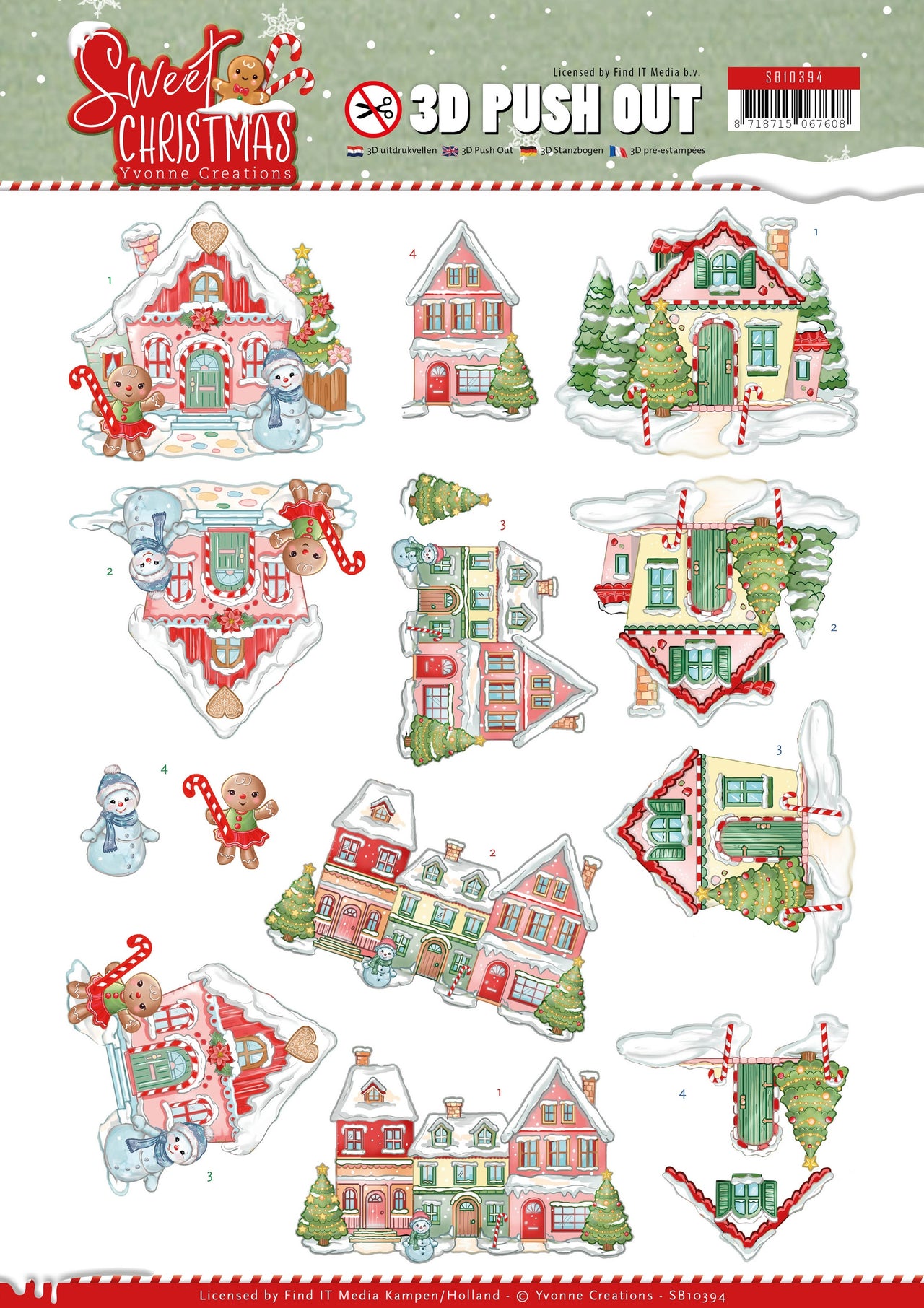 Find It Trading Yvonne Creations Punchout Sheet - Sweet Houses, Sweet Christmas