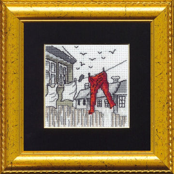 Permin Laundry Cross Stitch Kit - 7cm x 7cm
