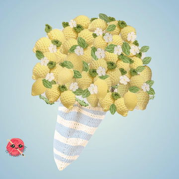 Lemon Flower Crochet Bouquet Blanket
