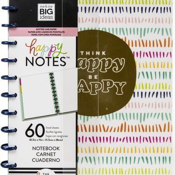 Happy Planner Big Notebook W/60 Sheets - Think Happy Be Happy Educational