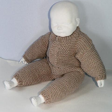 Baby Simple Aran Garter Stitch Onesie