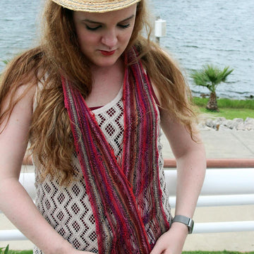 Sunrise at the Beach Drop-Stitch Scarf
