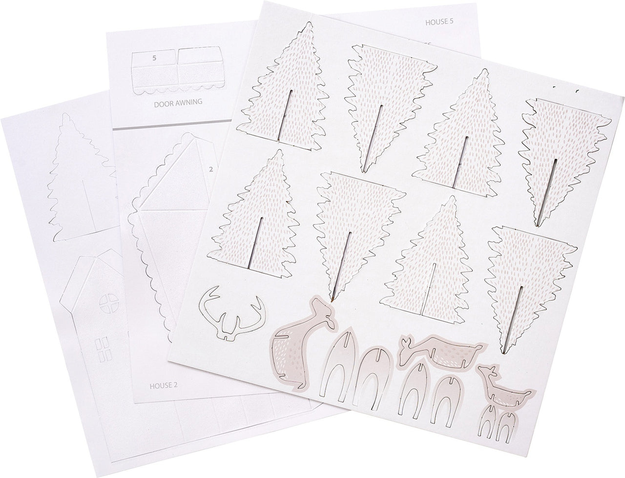 American Crafts DCWV Paper Projects - Winter Village - Makes 7 Buildings
