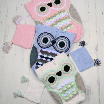 245- Owl Cocoon Baby Crochet Pattern UK & USA Terms #245