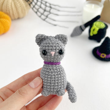 Halloween witch bundle crochet patterns, Black cat, Witch hat, Cauldron, Broom Amigurumi pattern