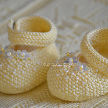 Yellow Pearl Baby Booties