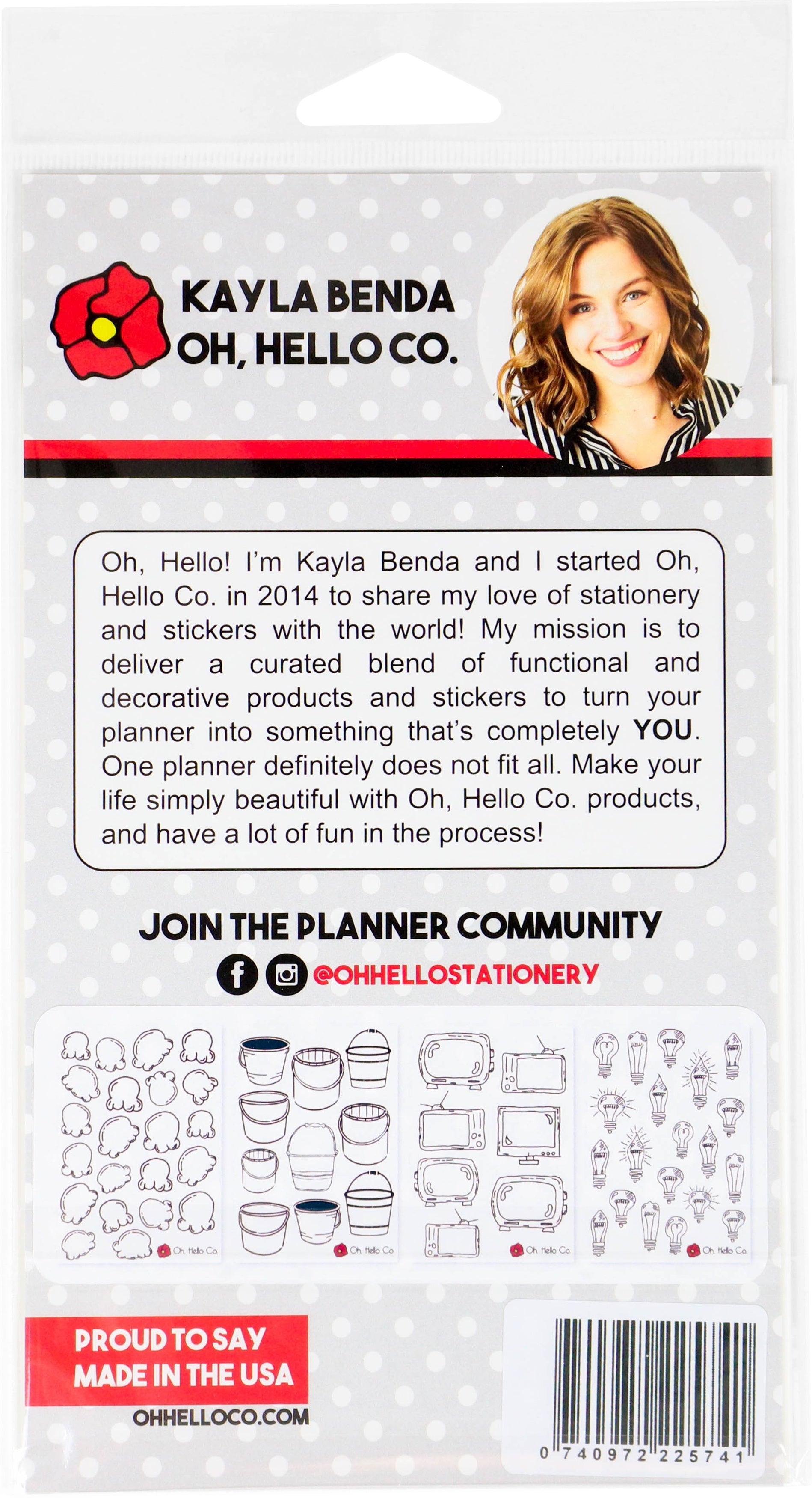 Oh, Hello Co. Oh Hello Planner Stickers 4 Sheets - Bullet Journal Tracker