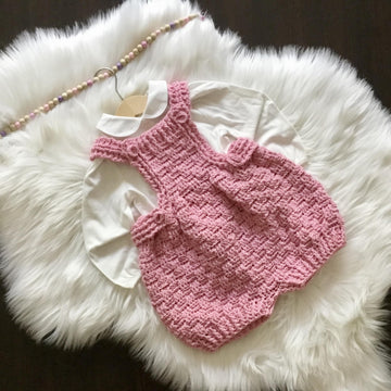 Harmony Basketweave Baby Boy & Girl Romper N 635