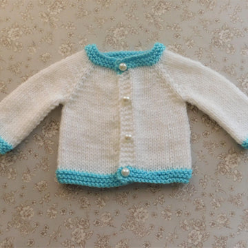 Tiny Topaz Premature Baby Cardigan and Hat