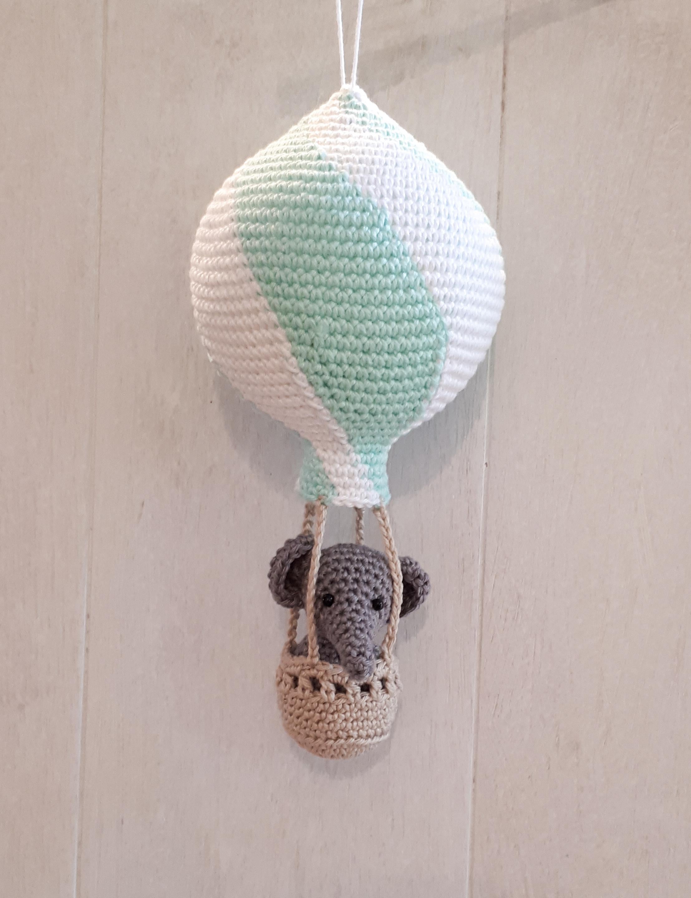 Elephant in a hot air balloon