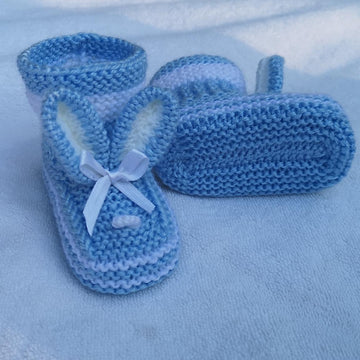 Blue  Bunny Baby Booties