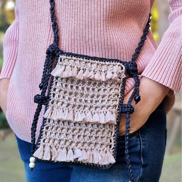 Mobile phone crossbody shoulder bag crochet pattern T26