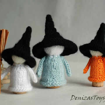 Waldorf Halloween Witches Babies from corks