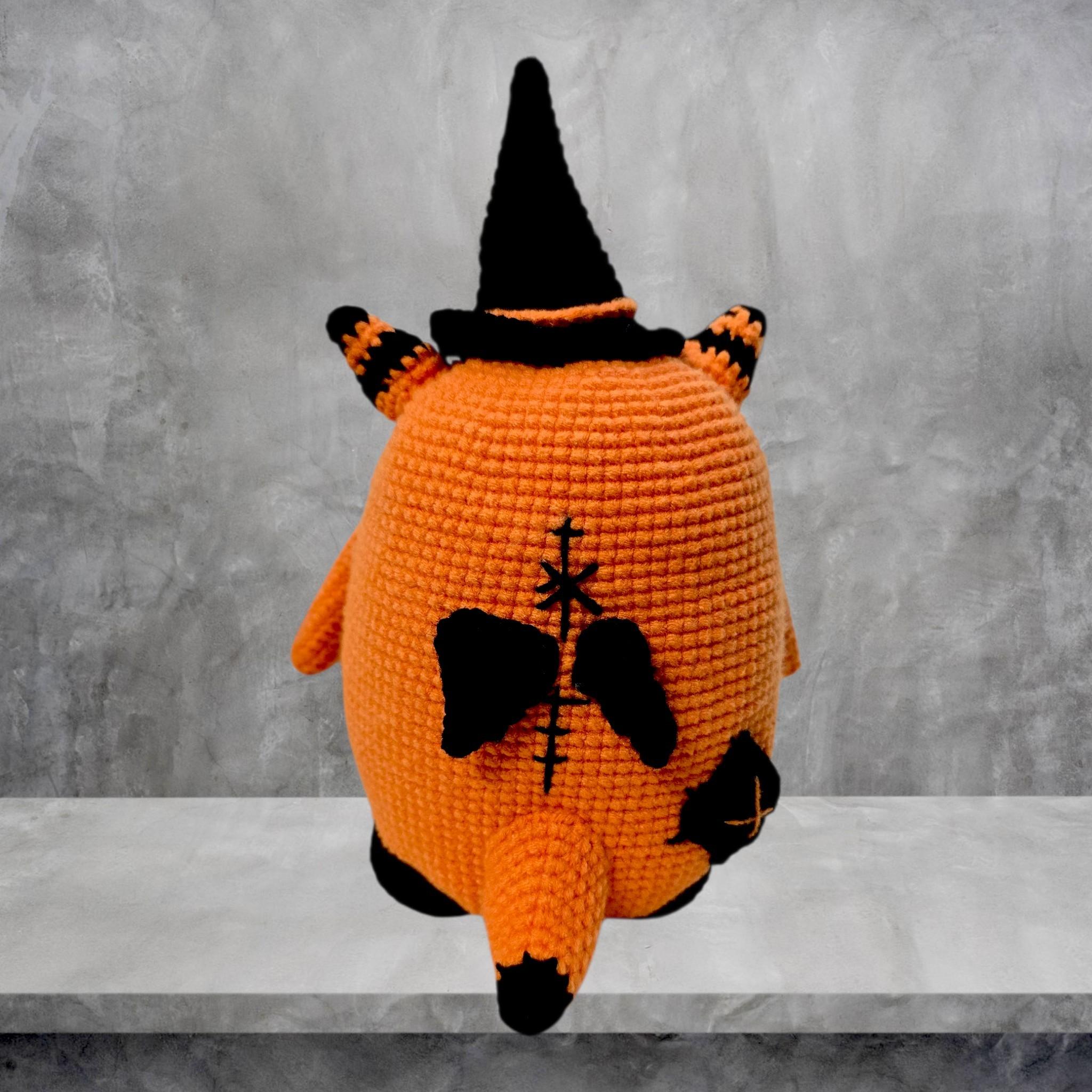 Crochet Halloween Monster Amigurumi Pattern - Pumpkin Witch Monster Low Sew Toy