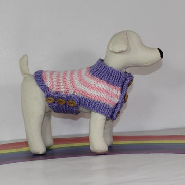 Dog Chunky Stripe Side Button Coat