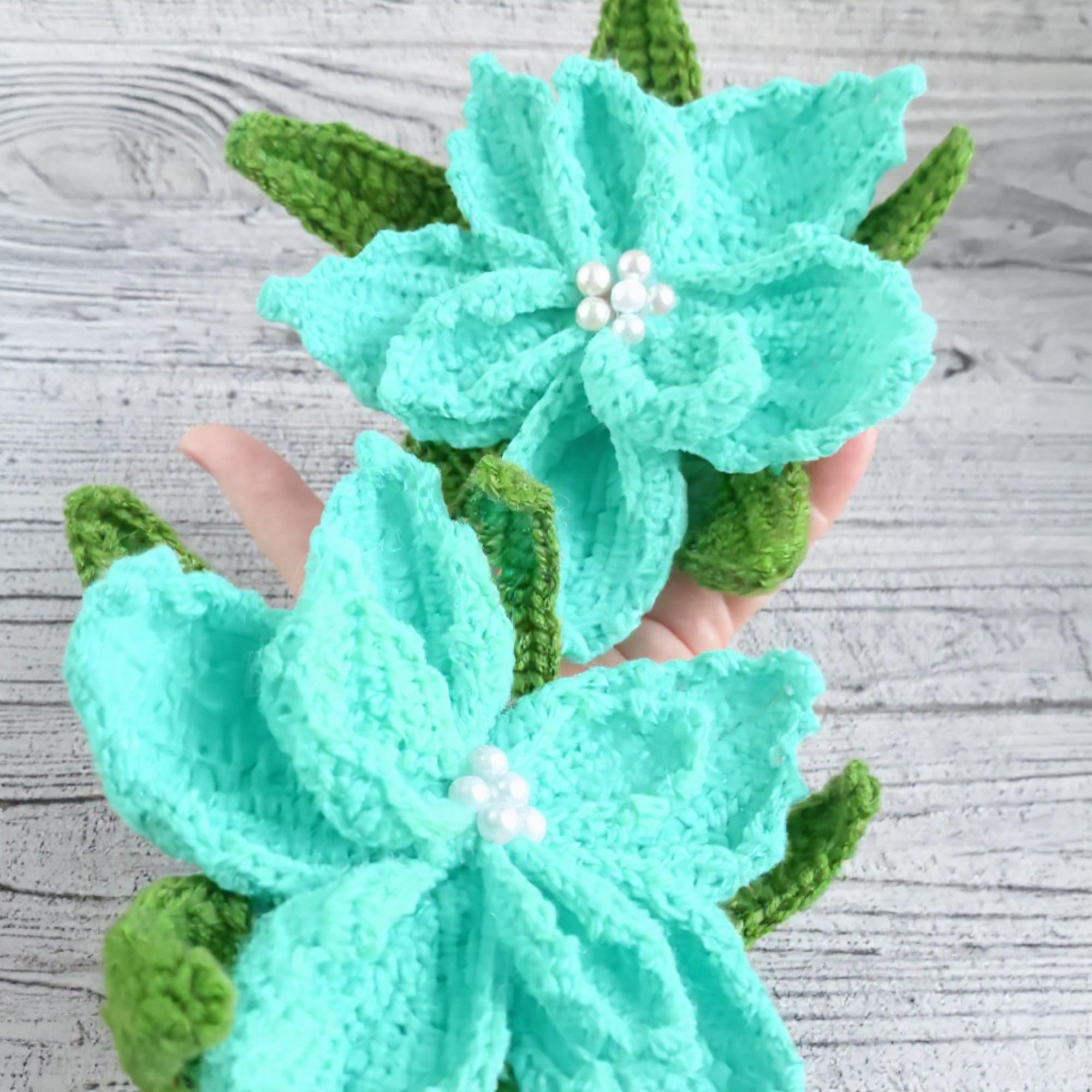 Crochet Poinsettia Pattern: Christmas Flower Ornament (PDF Pattern)