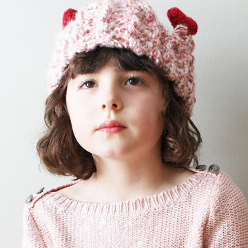 Chunky Heart Crown Earwarmer (hat023)