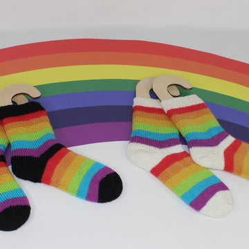 Childrens Simple Rainbow Socks Circular