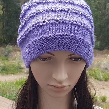 Cathy - 8ply eyelet stitch beanie
