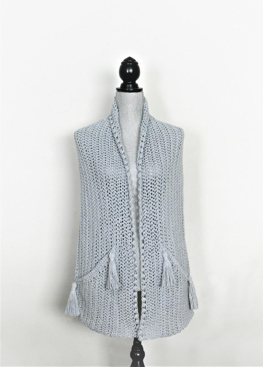 Shawl and Hooded Scarf with Pockets # 268