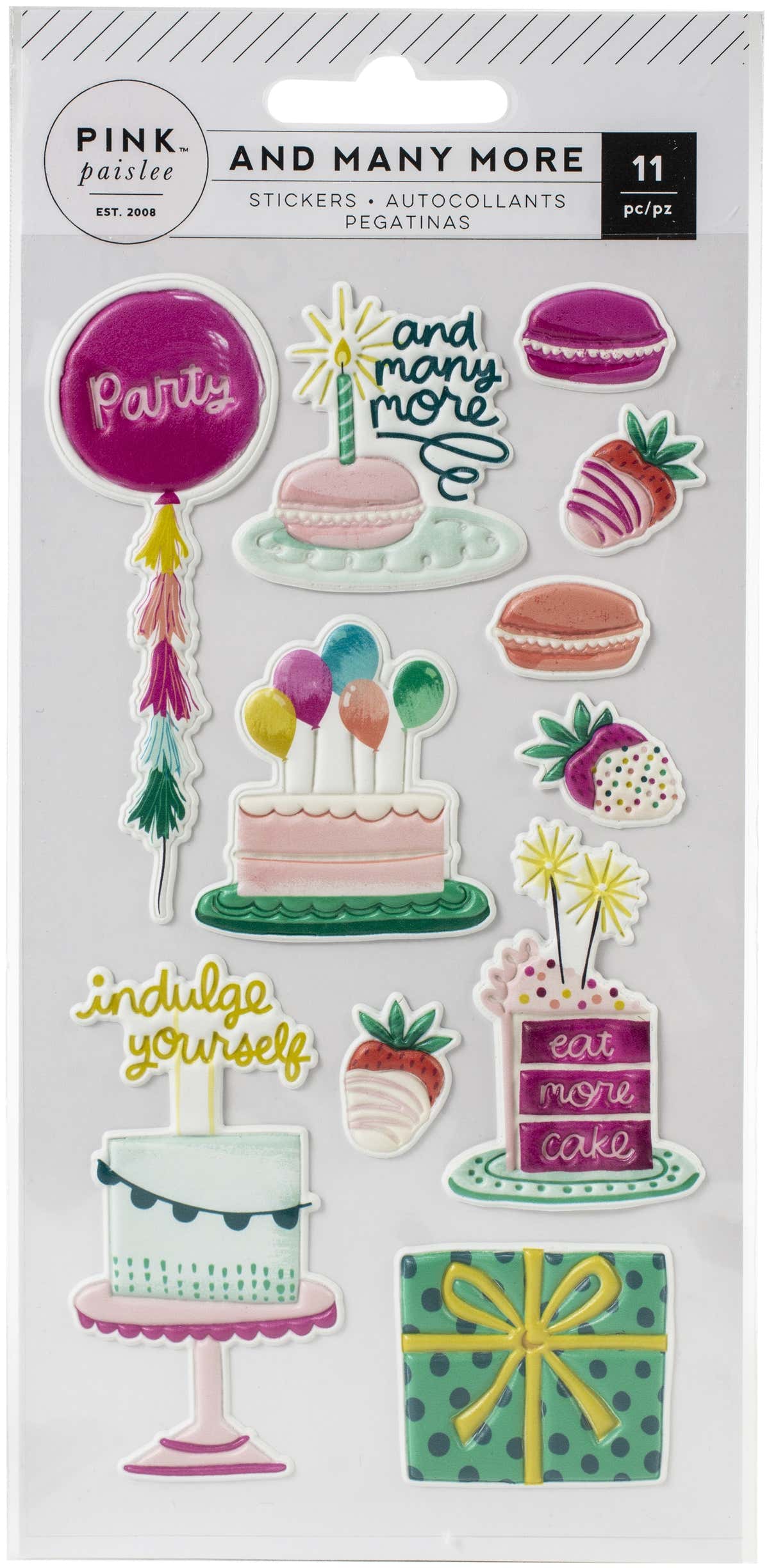 American Crafts And Many More Embossed Puffy Stickers 11/Pkg - 622697