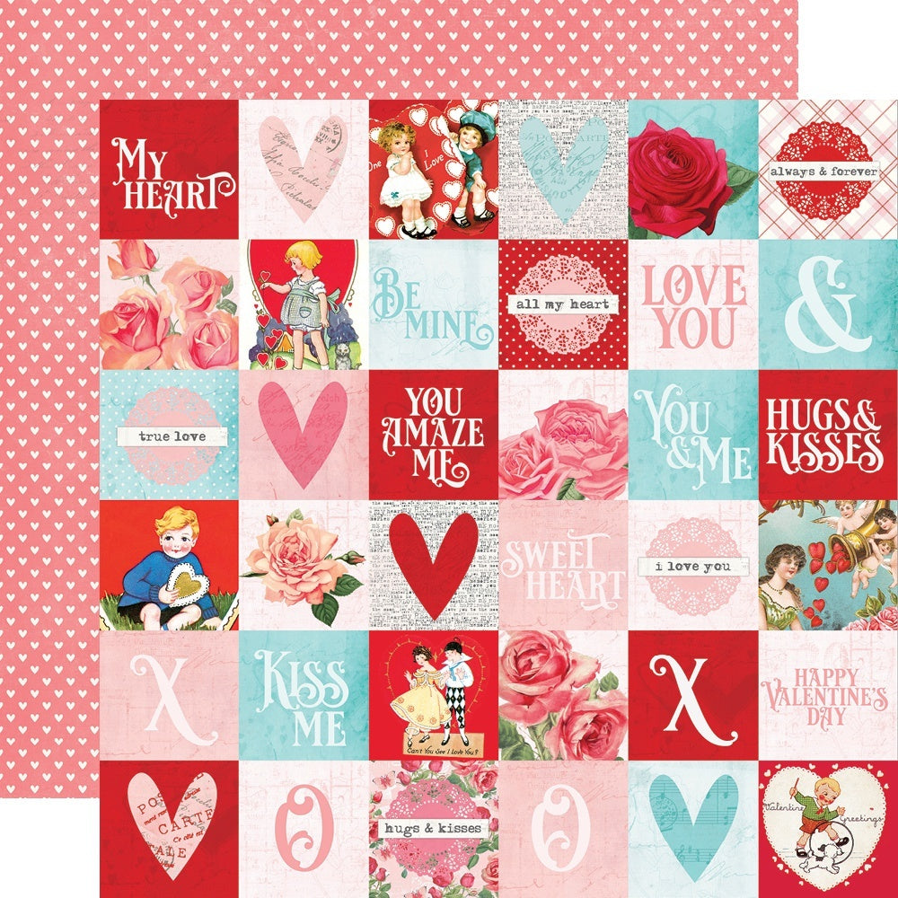 Simple Stories Simple Vintage My Valentine Double-Sided Cardstock 12"X12" 25/Pkg - 2"X2" Elements