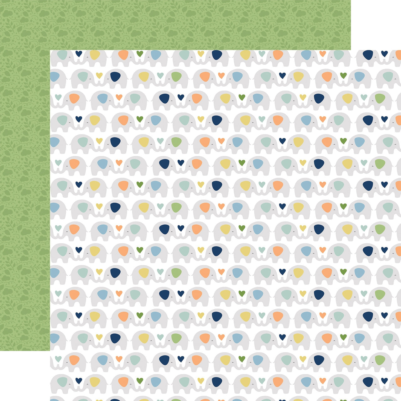 Echo Park Paper Baby Boy Double-Sided Cardstock 12"X12" 25/Pkg - Elephants