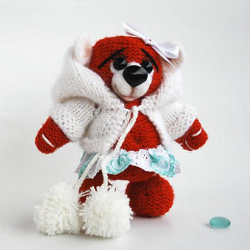 Winter Cherry Teddy bear with felted nose