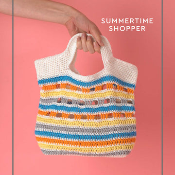 "Summertime Shopper" - Free Bag Crochet Pattern in Paintbox Yarns Cotton DK