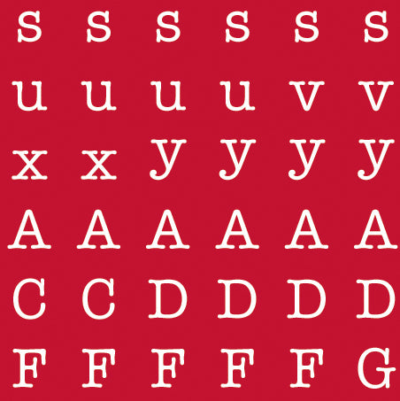 Kaisercraft Mini Alphabet Stickers 5.9"X5.9" - Cherry Red