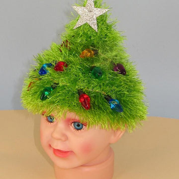 Childrens Easy Christmas Tree Beanie Hat